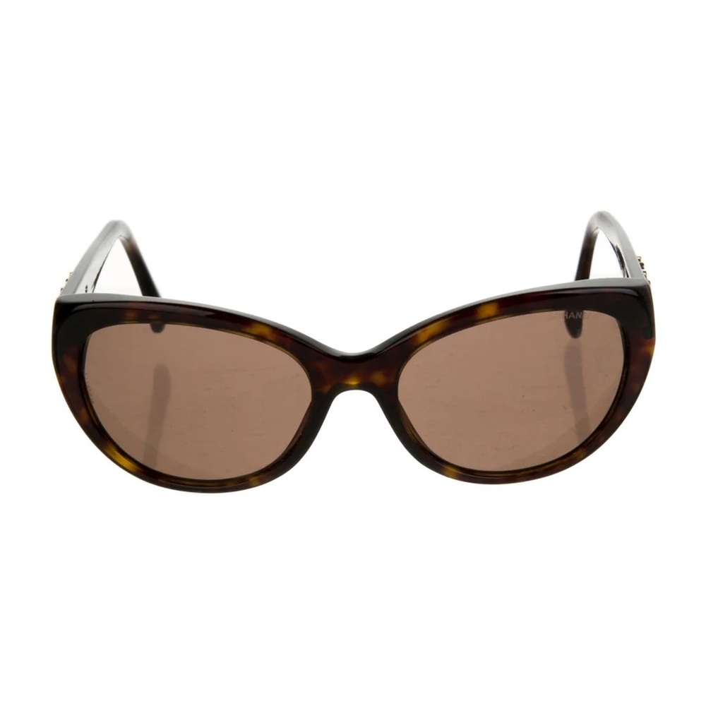CHANEL Dark Brown Cat-Eye Sunglasses